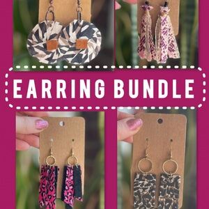 Earring Bundle, Handmade Earrings, Animal Print Earrings, Cheetah Earrings